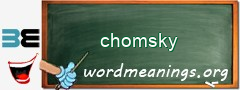 WordMeaning blackboard for chomsky